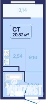 Студия квартира, вторичка, 21м2, 17/27 этаж