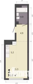 Студия квартира, строящийся дом, 30м2, 9/32 этаж