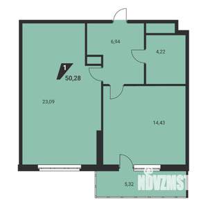1-к квартира, вторичка, 50м2, 24/25 этаж