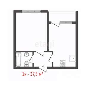 1-к квартира, вторичка, 38м2, 2/11 этаж