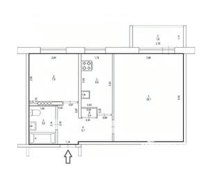 2-к квартира, вторичка, 43м2, 2/9 этаж