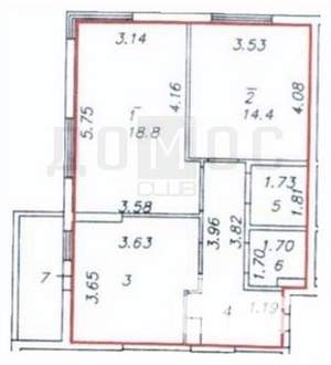 2-к квартира, вторичка, 61м2, 6/10 этаж
