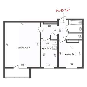 2-к квартира, вторичка, 46м2, 3/9 этаж
