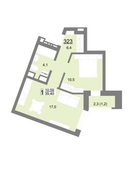 1-к квартира, вторичка, 39м2, 14/18 этаж