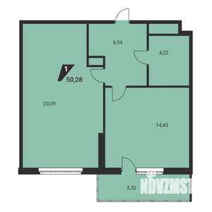 1-к квартира, вторичка, 50м2, 25/25 этаж