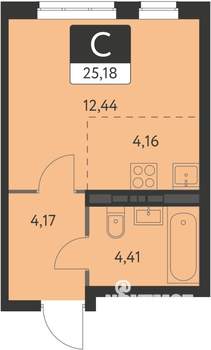 Студия квартира, вторичка, 25м2, 17/17 этаж