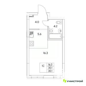 1-к квартира, вторичка, 30м2, 2/31 этаж