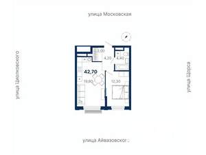 1-к квартира, вторичка, 42м2, 25/30 этаж