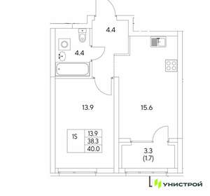 1-к квартира, вторичка, 40м2, 8/30 этаж