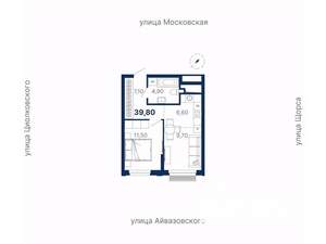 1-к квартира, вторичка, 40м2, 21/30 этаж