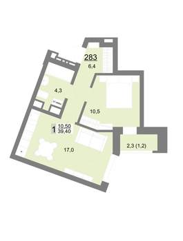 1-к квартира, вторичка, 39м2, 9/18 этаж