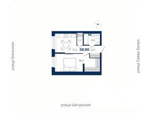 1-к квартира, вторичка, 40м2, 2/17 этаж