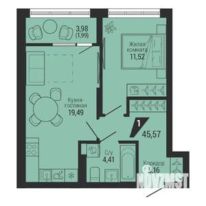 1-к квартира, вторичка, 46м2, 4/22 этаж