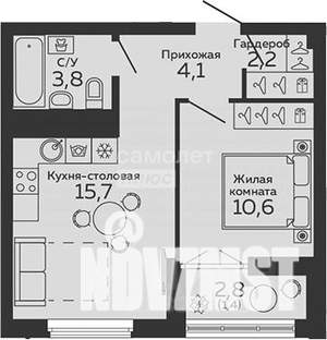 1-к квартира, вторичка, 36м2, 23/25 этаж