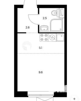Студия квартира, вторичка, 20м2, 8/9 этаж