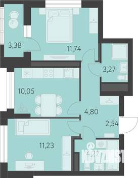 2-к квартира, вторичка, 50м2, 5/16 этаж