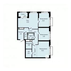 3-к квартира, строящийся дом, 96м2, 29/30 этаж