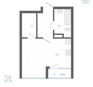 Студия квартира, вторичка, 30м2, 4/32 этаж