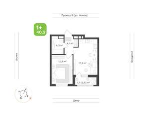 1-к квартира, вторичка, 40м2, 5/17 этаж