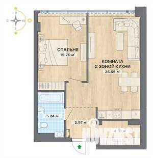 2-к квартира, вторичка, 56м2, 7/28 этаж