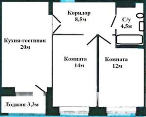 2-к квартира, вторичка, 58м2, 16/17 этаж