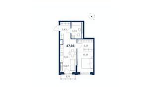1-к квартира, вторичка, 48м2, 27/28 этаж