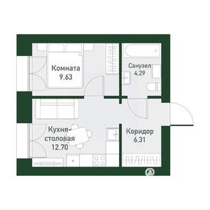 1-к квартира, вторичка, 32м2, 3/4 этаж