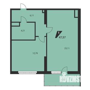 2-к квартира, вторичка, 48м2, 22/25 этаж
