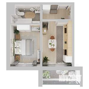 1-к квартира, строящийся дом, 34м2, 9/10 этаж