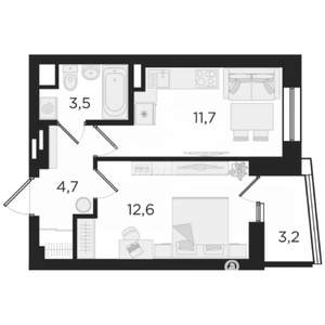 1-к квартира, вторичка, 32м2, 2/29 этаж