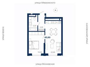 1-к квартира, вторичка, 46м2, 14/29 этаж