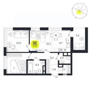 3-к квартира, вторичка, 58м2, 13/27 этаж