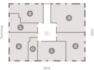 2-к квартира, вторичка, 69м2, 6/8 этаж