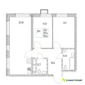 2-к квартира, вторичка, 60м2, 16/31 этаж