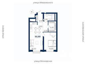 1-к квартира, вторичка, 54м2, 23/29 этаж