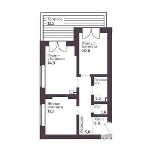 2-к квартира, вторичка, 50м2, 2/30 этаж