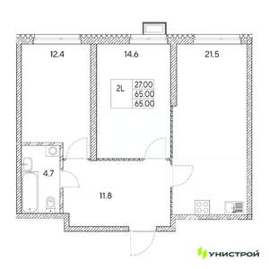 2-к квартира, вторичка, 65м2, 8/31 этаж