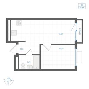 1-к квартира, вторичка, 35м2, 2/4 этаж
