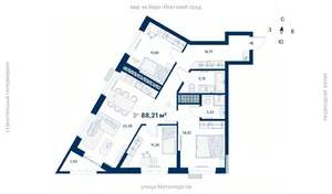 3-к квартира, вторичка, 88м2, 19/31 этаж