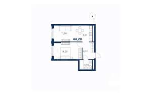 1-к квартира, вторичка, 45м2, 28/28 этаж