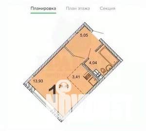 Студия квартира, вторичка, 25м2, 4/14 этаж