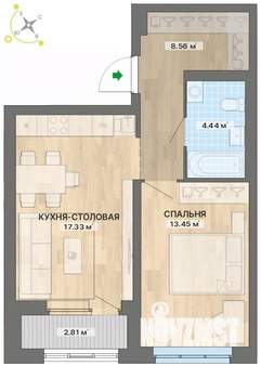 1-к квартира, вторичка, 47м2, 11/22 этаж