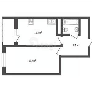 1-к квартира, вторичка, 41м2, 7/24 этаж