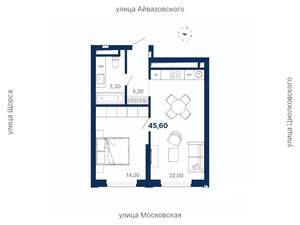 1-к квартира, вторичка, 46м2, 13/29 этаж