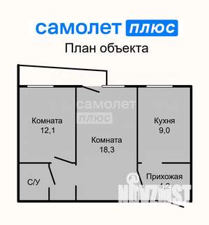 2-к квартира, вторичка, 48м2, 6/9 этаж
