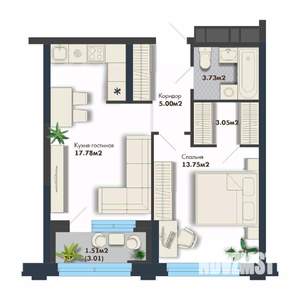 1-к квартира, вторичка, 45м2, 11/25 этаж