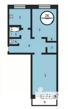 2-к квартира, вторичка, 43м2, 5/5 этаж