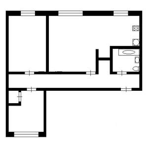 3-к квартира, вторичка, 59м2, 1/5 этаж