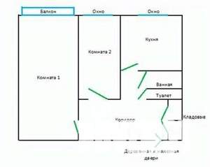 2-к квартира, вторичка, 45м2, 9/9 этаж