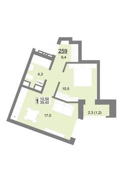 1-к квартира, вторичка, 39м2, 6/18 этаж